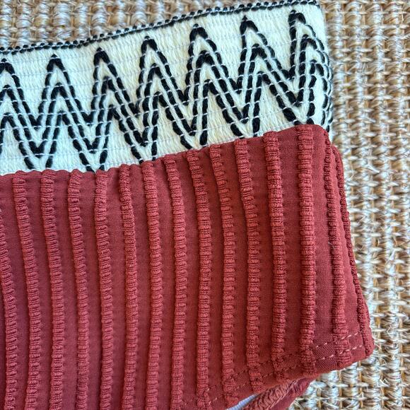 Rust Ribbed Two Piece Bikini Set - Picture 3 of 5